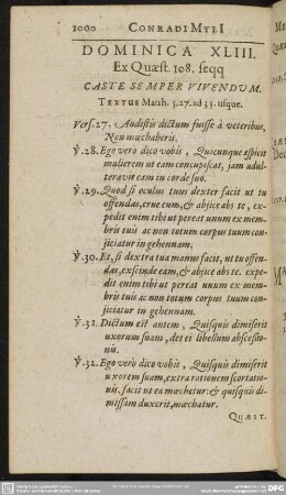 Dominica XLIII. Ex quaest. 108. seqq