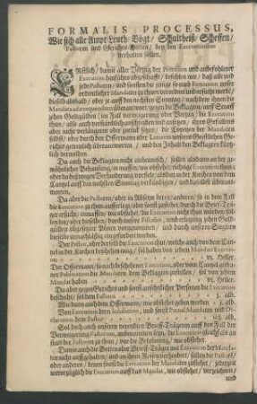 Formalis Processus, Wie sich alle Ampt-Leuth, Vögt, Schultheiß, Scheffen, Pastoren und Gerichts-Botten, bey den Executionibus verhalten sollen.
