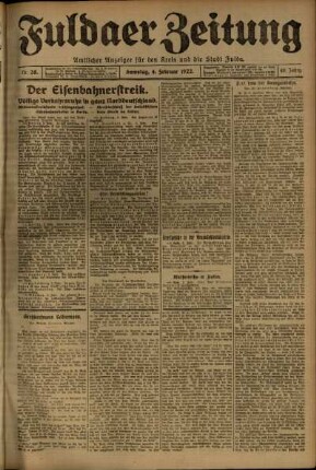 Ausgabe vom Samstag, den 04. Februar 1922.