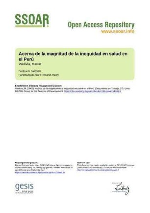 Acerca de la magnitud de la inequidad en salud en el Perú