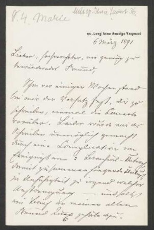 Brief an Hans von Bülow : 06.03.1891