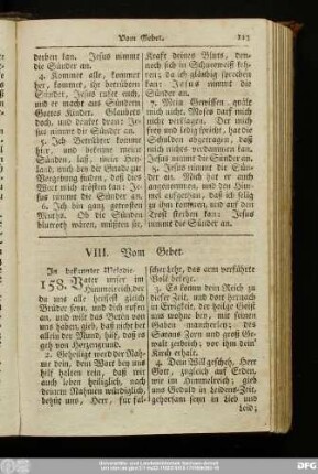 VIII. Vom Gebet.