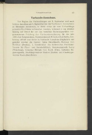 Verbands-Ausschuss