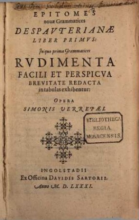 Epitomes novae grammatices Despauterianae
