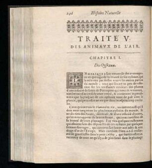Traité V. - Des animaux de l'air.
