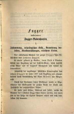 Auszug aus den von den Mitgliedern des Vereins der deutschen Standesherren übergebenen Darstellungen der Rechtsverhältnisse ihrer Häuser, 3. Fugger-Babenhausen, Lobkowitz, Salm-Salm, Schönburg, Solms, Starhemberg