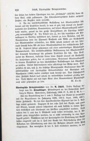 628-629 [Rezension] Schill, Andreas, Theologische Prinzipienlehre
