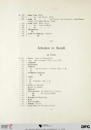 Arbeiten in Metall (Nr. 601-800)