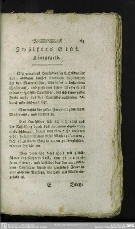 Zwölftes Stük. Königsgelb