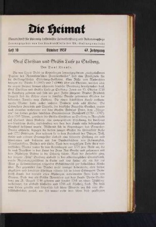 Graf Christian und Gräfin Luise zu Stolberg.