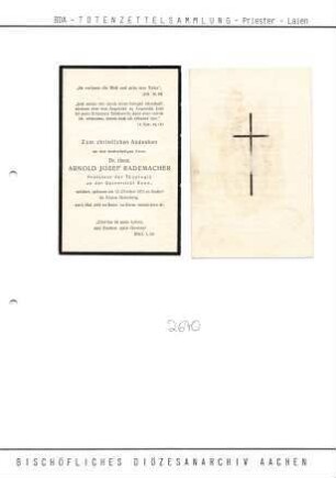 Rademacher, Dr. theol. Arnold Josef