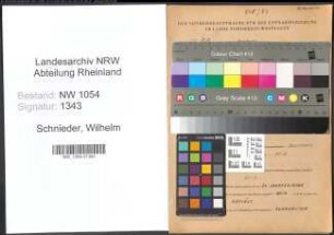 Entnazifizierung Wilhelm Schnieder , geb. 31.01.1878 (Justizamtmann)