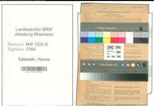 Entnazifizierung Hanna Salewski , geb. 02.02.1916 (Verwaltungsangestellte)