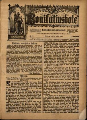 Erste Ausgabe vom Sonntag, den 25. März 1894.