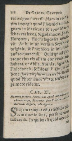Cap. XI. Nomina propria Phoenicum apud Americanos ...