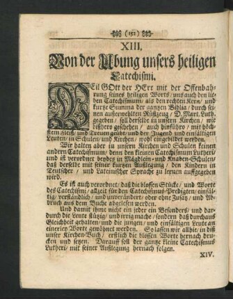 XIII. Von der Ubung unsers heiligen Catechismi