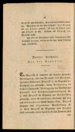 Dritter Abschnitt. Von den Begriffen