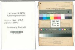 Entnazifizierung Adelheid Sirrenberg , geb. 06.03.1920 (Sekretaerin)