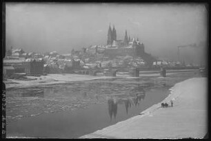 Meißen. Blick auf Meißen im Winter