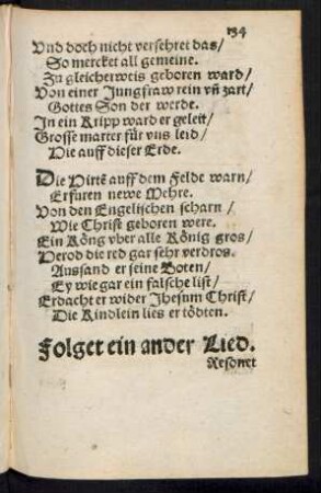 Folget ein ander Lied.