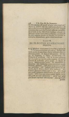 Caput III. De Praecipuis Admirationis Obiectis.