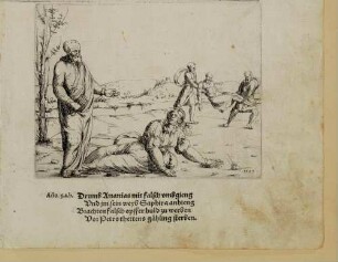 Ananias und Saphira fallen zu Boden und sterben