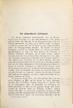Altnordisches Handbuch : Litteraturübersicht, Grammatik, Texte, Glossar