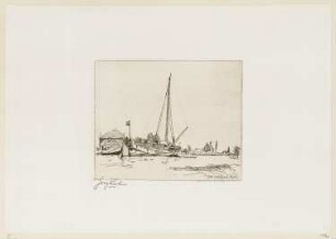 Festgemachtes Boot, Blatt 5 der Folge "Cahier de Six Eaux Fortes Vues de Hollande"