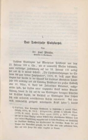 141-165 Das Todesjahr Polykarps