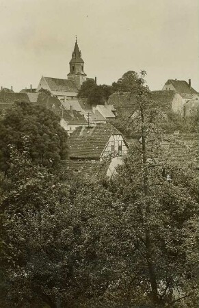 Mutzschen, Stadtansicht : Mutzschen. Blick auf die Stadt