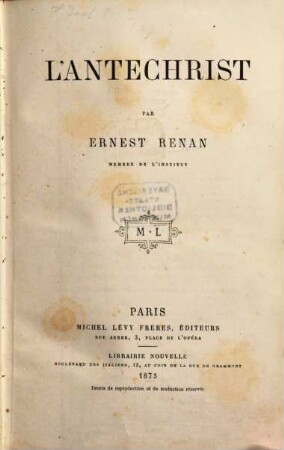 Histoire des origines du christianisme, 4. L' antechrist