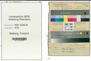 Entnazifizierung Friedrich Malberg , geb. 17.08.1907 (Schlosser)