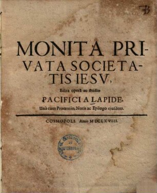 Monita privata Societatis Iesu