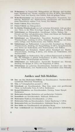 Antikes und Stil-Mobiliar (Nr. 130-244)