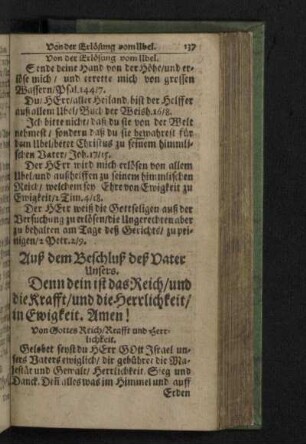 Auß dem Beschluß deß Vater Unsers.