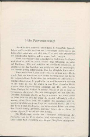 Hohe Festversammlung!