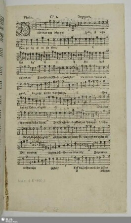 Soprano / Violin; darunter: Altenburg, M: Wie ein lieber Buhle / Forts.; Ms.