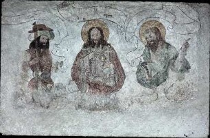 Christus als Salvator Mundi zwischen einem Propheten (?) und Paulus