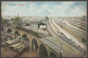 Ansichtskarte "Das Geleisdreieck der Hochbahn", koloriert