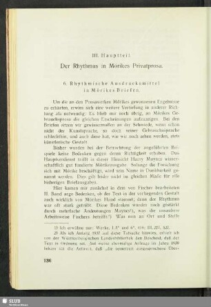 III. Hauptteil. Der Rhythmus in Mörikes Privatprosa