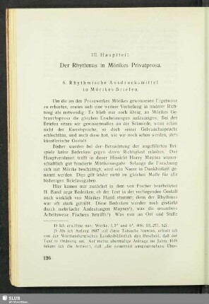 III. Hauptteil. Der Rhythmus in Mörikes Privatprosa