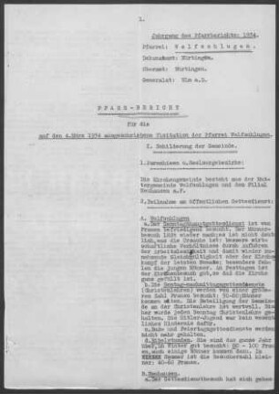 Wolfschlugen mit Neuhausen/Fildern: Pfarrbericht 1934