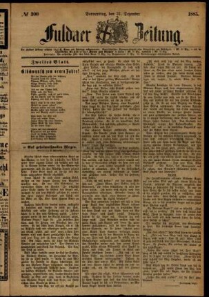 Ausgabe vom Donnerstag, den 31. Dezember 1885.