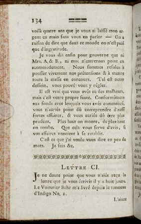 Lettre CI. - Lettre CXXV.