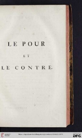 Le pour et le contre