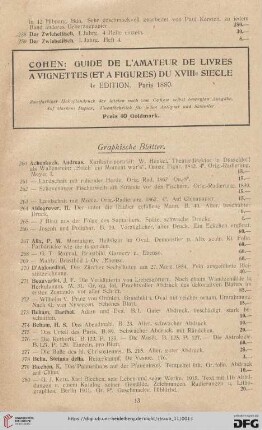 Graphische Blätter (Nr. 260 - 499)