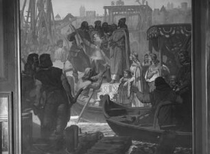 "Vaterländische Geschichtsgalerie": Herzog Heinrich X. der Stolze erbaut 1135-1146 die steinerne Brücke in Regensburg