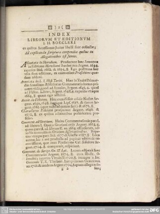 Index Librorum Et Editionum I. H. Boecleri