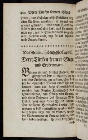 404, Das LXXIX. Capitel. Derer Türken fernere Siege und Eroberungen.