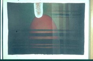 Farb- und Formkomposition. Papier, Kreide, Mischtechnik, Spritztechnik; 38 x 55,3 cm (1932; H. Rose)